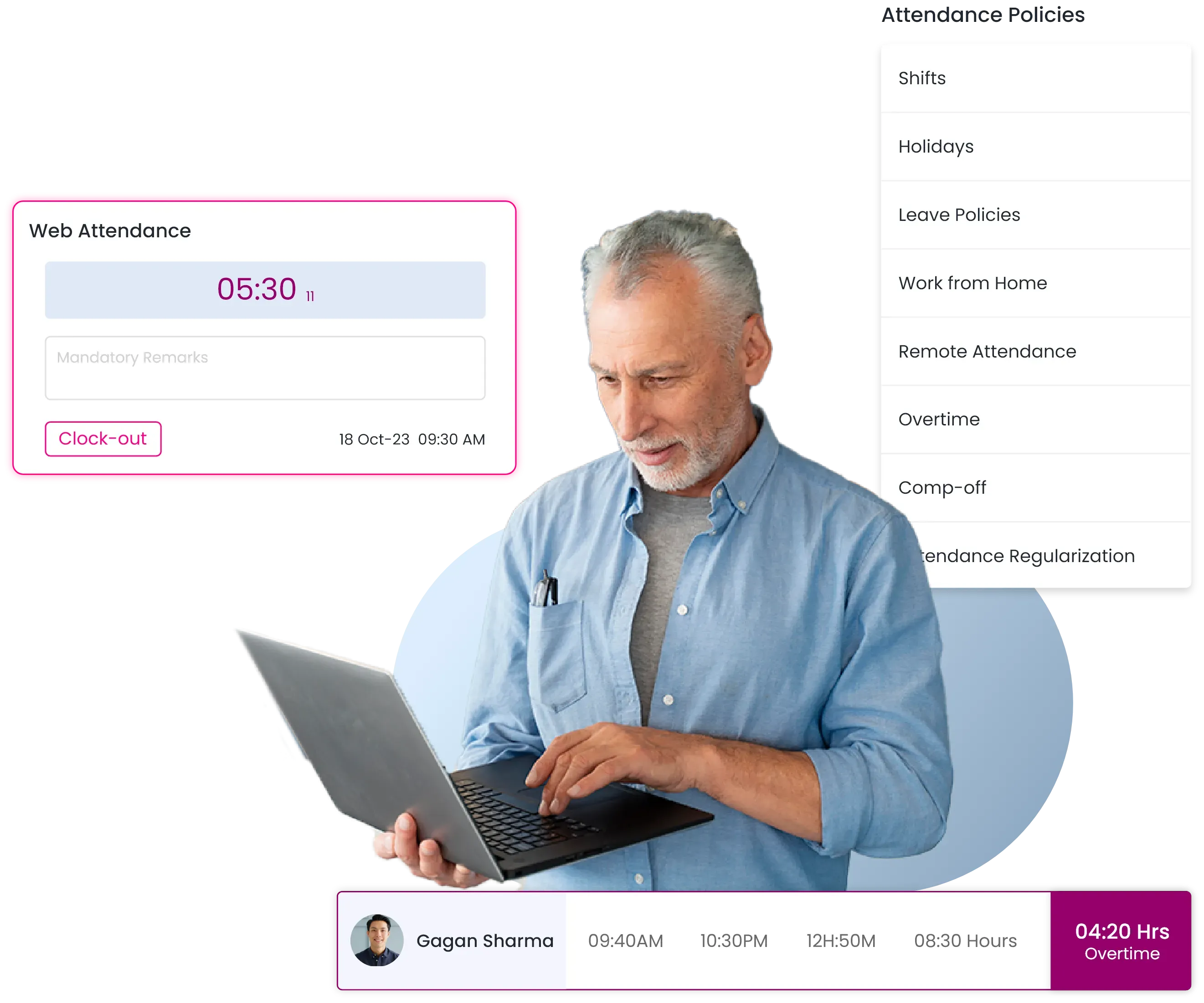 Experience efficiently track real-time attendance management system Software with QkrHr