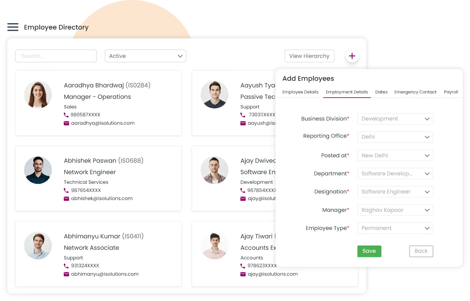 Easy visualization of Employee Directory in Qkrhr Software