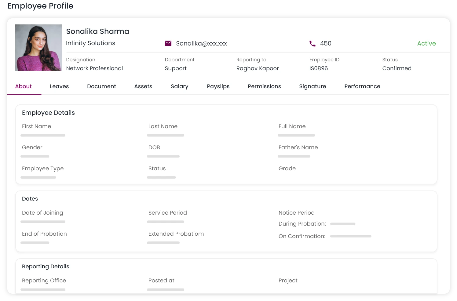 QkrHR employee information system