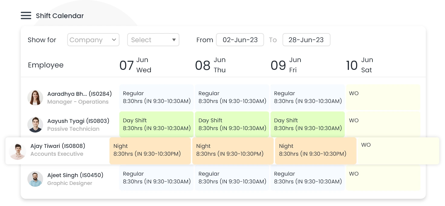 Shift Calendar