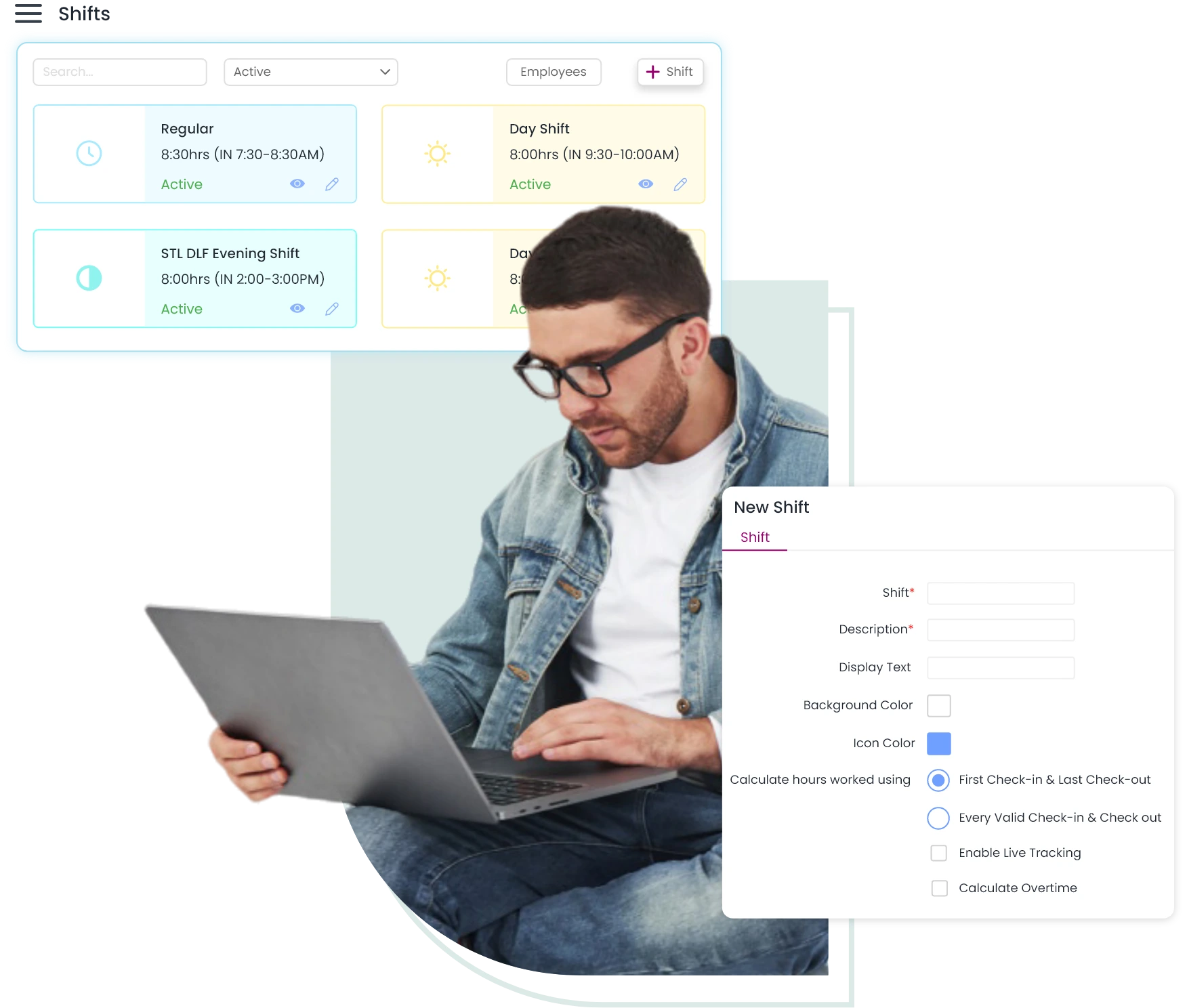 With QkrHR shift scheduler software, quickly create multiple shifts