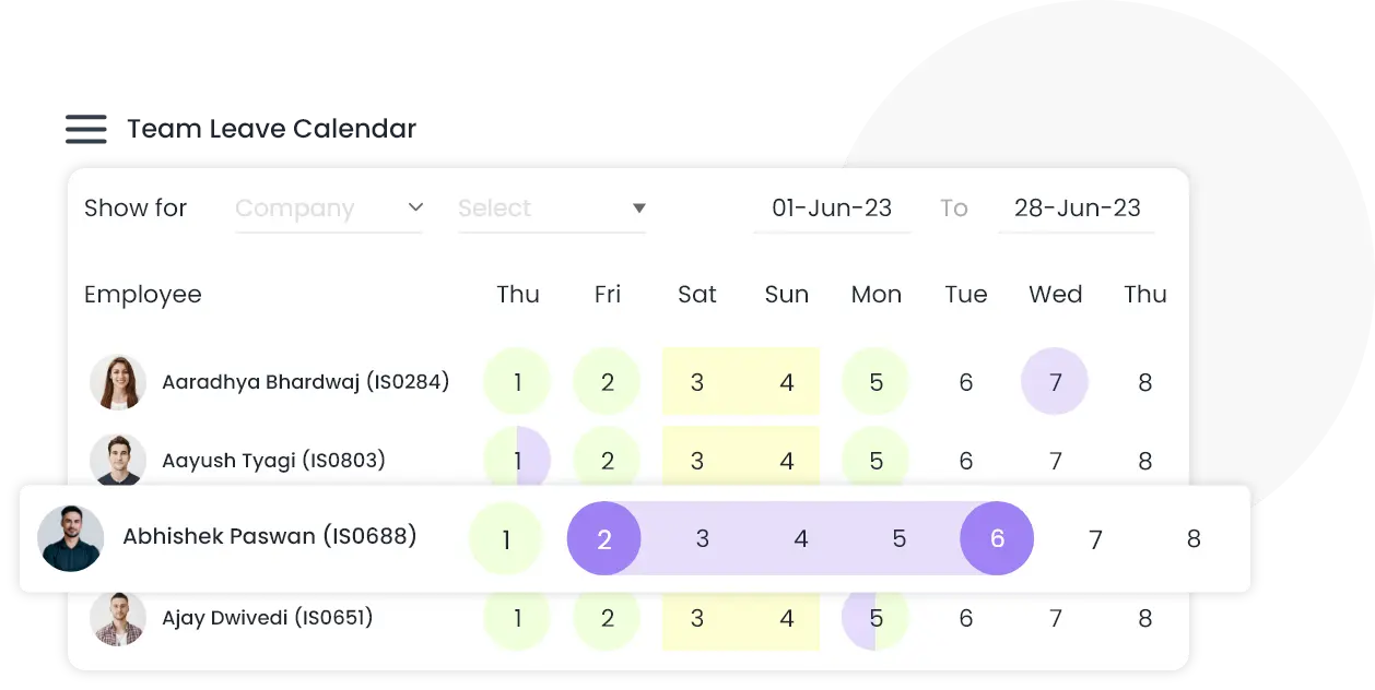 Team Leave Calendar