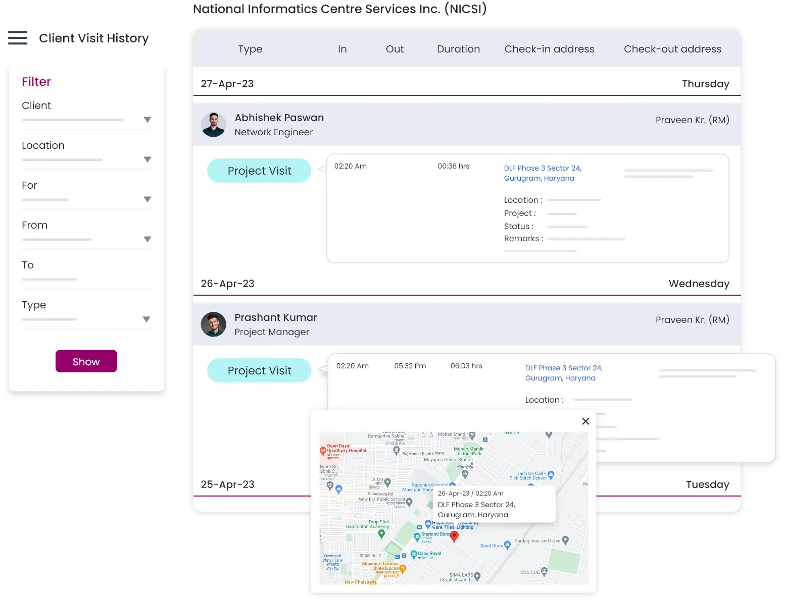 360-degree view with QkrHR visit reports